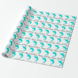 Teal Marlin Wrapping Papprare Presentpapper