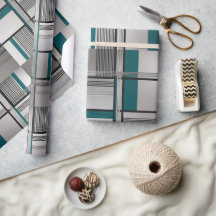 Teal Matrix Luxe Wrapping Papper