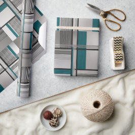 Teal Matrix Luxe Wrapping Papper Presentpapper