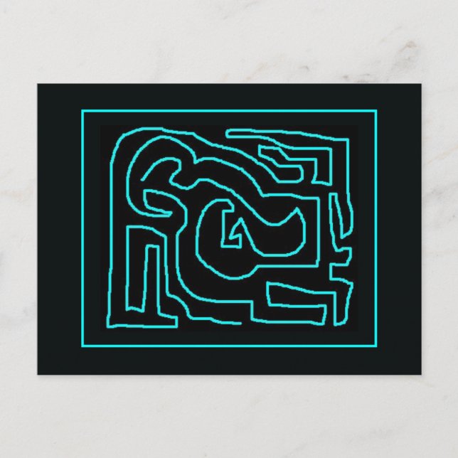 Teal Maze av Mark Edward Westerfield Vykort (Framsida)