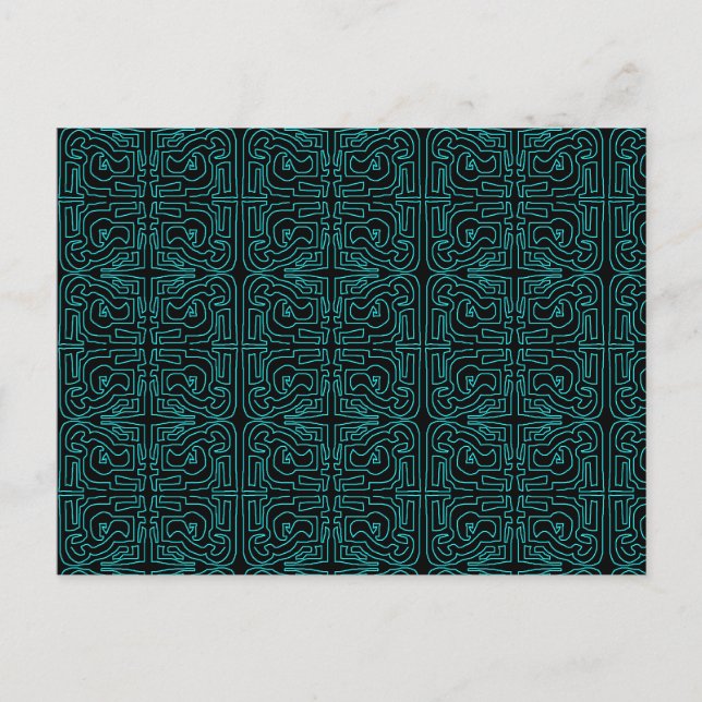 Teal Maze av Mark Edward Westerfield Vykort (Framsida)