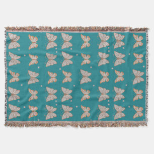 Teal med Butterflies Throw Blanket Mysfilt