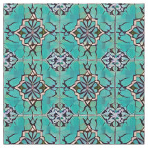 Teal Medallion Tuscan Stil Upprepande Mönster