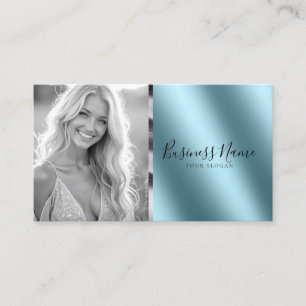Teal Metallic Anpassningsbar modern Affärskort Visitkort