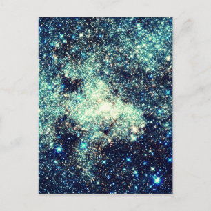 Teal Milky Way Galaxy Vykort