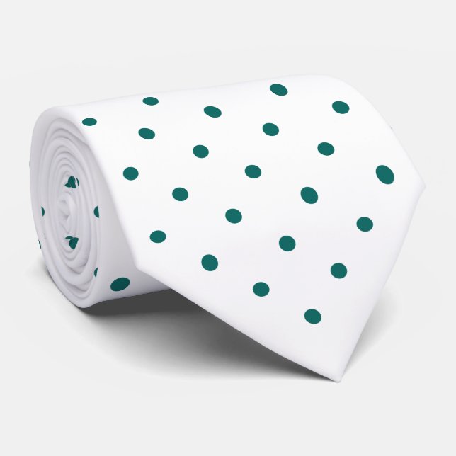 Teal Mini Polka Dot Mönster on White Slips (Rullad)