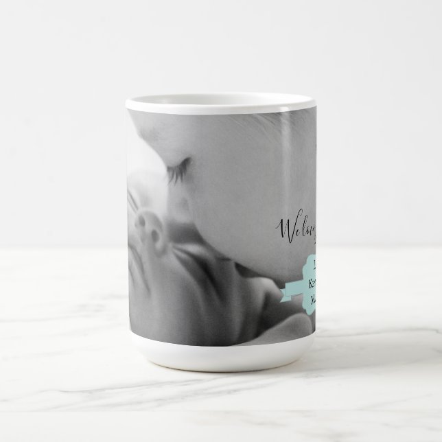 Teal minimalist Foto Mors dag-kaffe Mugg (Center)