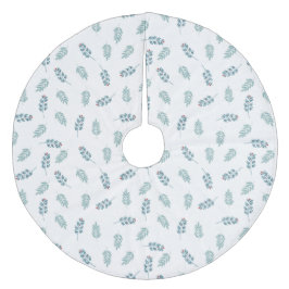 Teal Minimalist Mistletoe Julgran Skirt Julgransmatta Fleece