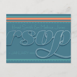 Teal Mint + Orange OSA Postcard Inbjudan Vykort