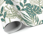 Teal Mint Tropical Monstera Botanical Blad Handfla Presentpapper<br><div class="desc">florenceK dekör för ömtålig botanisk blommigt</div>