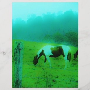 Teal mist Reto färgad målad pony Horse