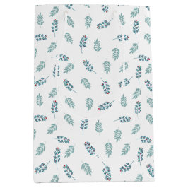 Teal Mistletoe Helgdag Medium Gift Bag