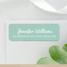 Teal Modern Address Label Returadress Etikett