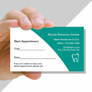 Teal Modern Dentist Möte Visitkort