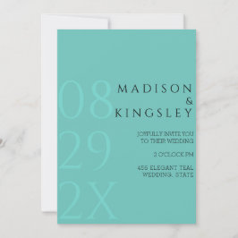 Teal Monogram 💍 Modern geometrisk elegans Inbjudningar