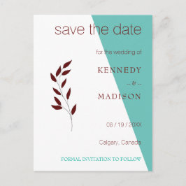 Teal Monogram 💍 Modern geometrisk elegans Vykort
