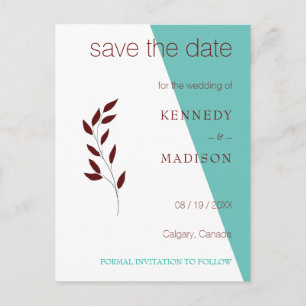 Teal Monogram 💍 Modern geometrisk elegans Vykort