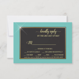 Teal Monogram 💍 modern geometrisk OSA Kort