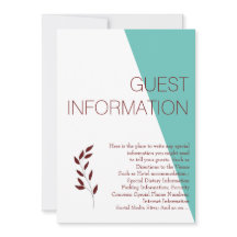 Teal Monogram 💍 Modern inneslutningskort