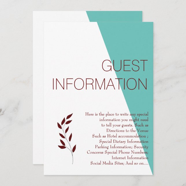 Teal Monogram 💍 Modern inneslutningskort Inbjudningar (Fram/baksida)