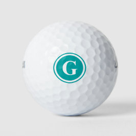 Teal Monogram Personlig Golf Bollar