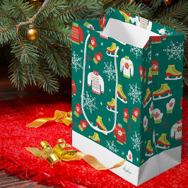Teal Monogram Snöflingor Mönster-familjens jul