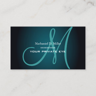 Teal Monogram Visitkort