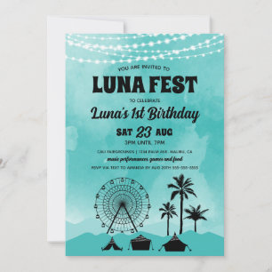 Teal Music Festival Födelsedagsinbjudan Inbjudningar