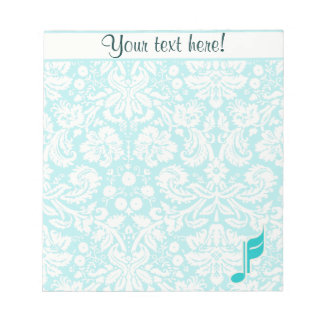 Teal Music Note Anteckningsblock
