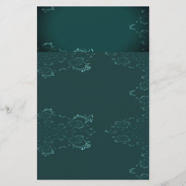 Teal n Light Blue Papper Stationery Lakan (Framsida)