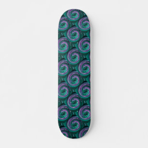 Teal N Lila Swirls Skateboard