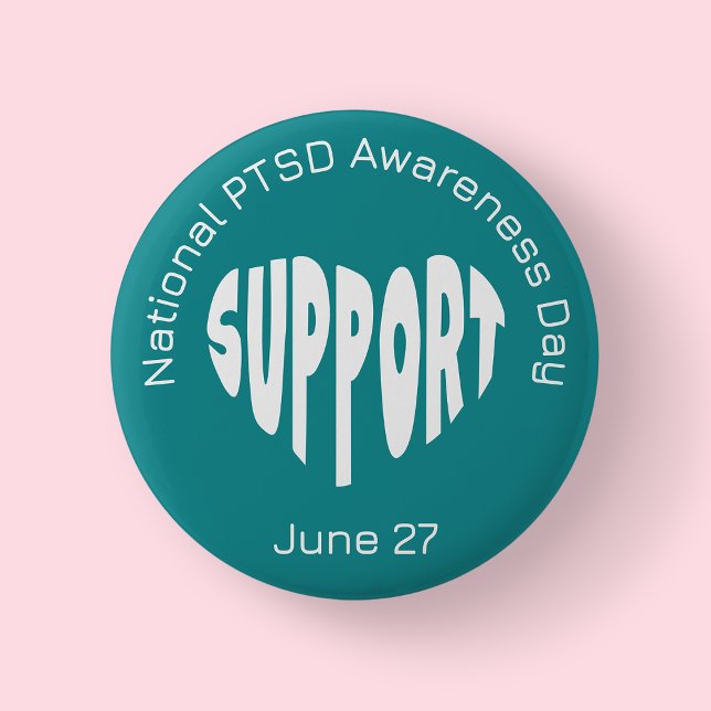 Teal National PTSD-medvetandedagen-knapp Knapp (National PTSD Day)