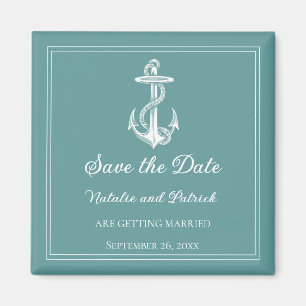 Teal Nautical Anchor Spara datum magneter
