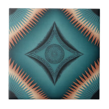 Teal Navajo Peach Sunburst