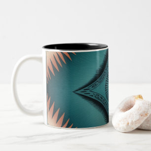 Teal Navajo Peach Sunburst Två-Tonad Mugg