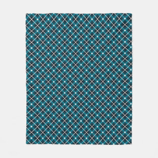 Teal & Navy Geometric Grid Mönster Fleecefilt