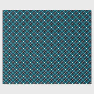 Teal & Navy Geometric Grid Pattern Presentpapper