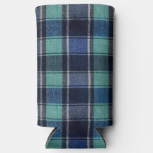 Teal & Navy-rutig mönsterduk för burk eller flaska
