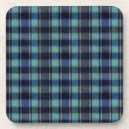 Teal & Navy Tartan Plaid Pattern Plastic Coasters  Underlägg