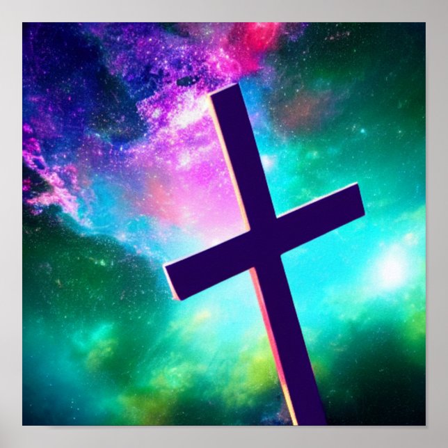 Teal Nebula med Kor Spacescape Poster (Framsidan)