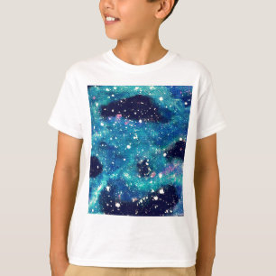 Teal Nebula och Stars T Shirt