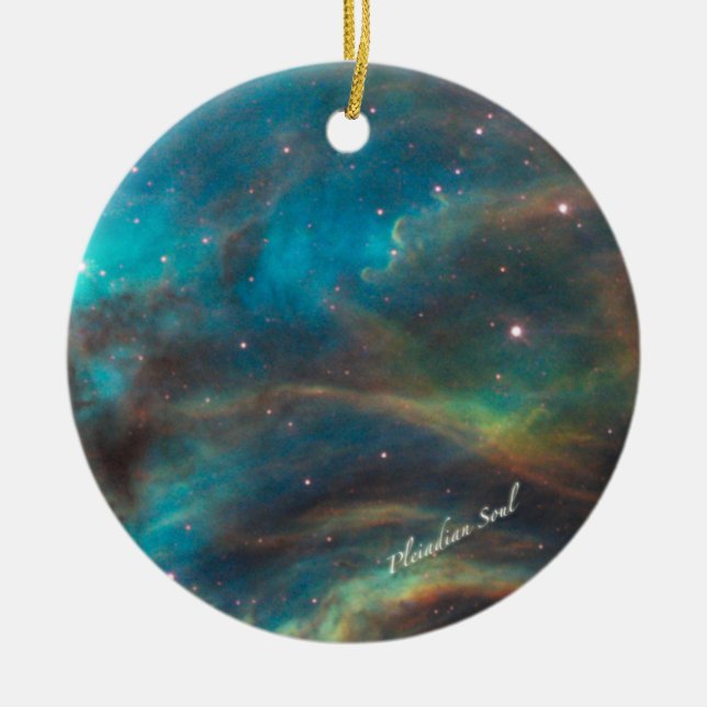Teal Nebula Round Ornament #1 (Framsidan)