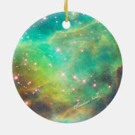 Teal Nebula Round Ornament #3