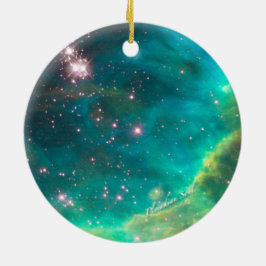 Teal Nebula Round Ornament #4