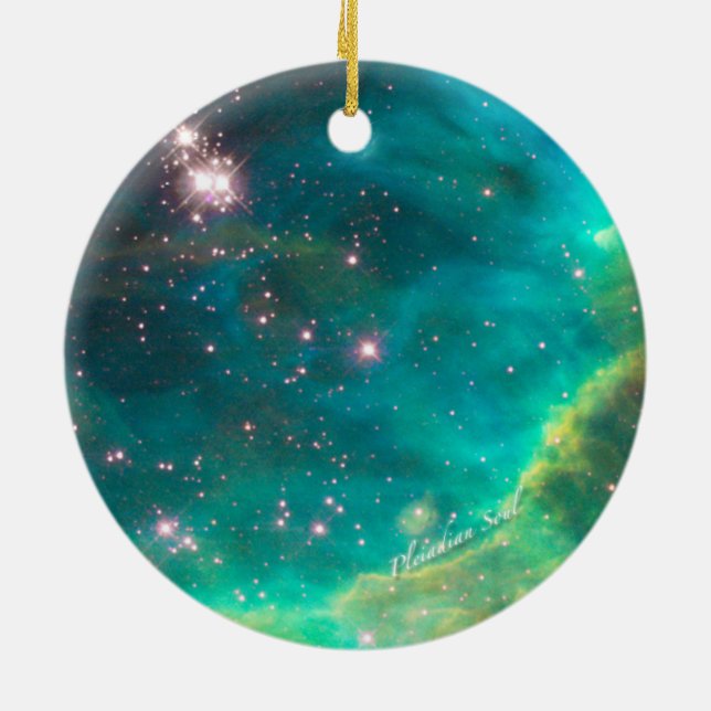Teal Nebula Round Ornament #4 (Baksidan)