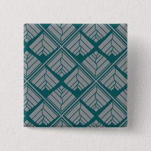 Teal-Neutralten Löv Mönster Knapp