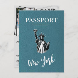 Teal New York City Passport Spara datumet