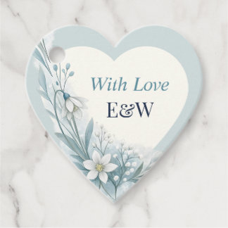 Teal Nordic Floral Wedding Favor Tag Elegant Gåvor Etiketter