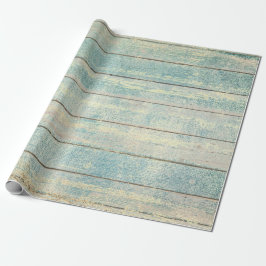 Teal Ocean Beach Champaign Wood Rustic Presentpapper