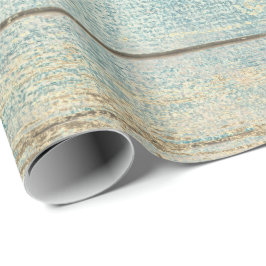 Teal Ocean Beach Champaign Wood Rustic Presentpapper